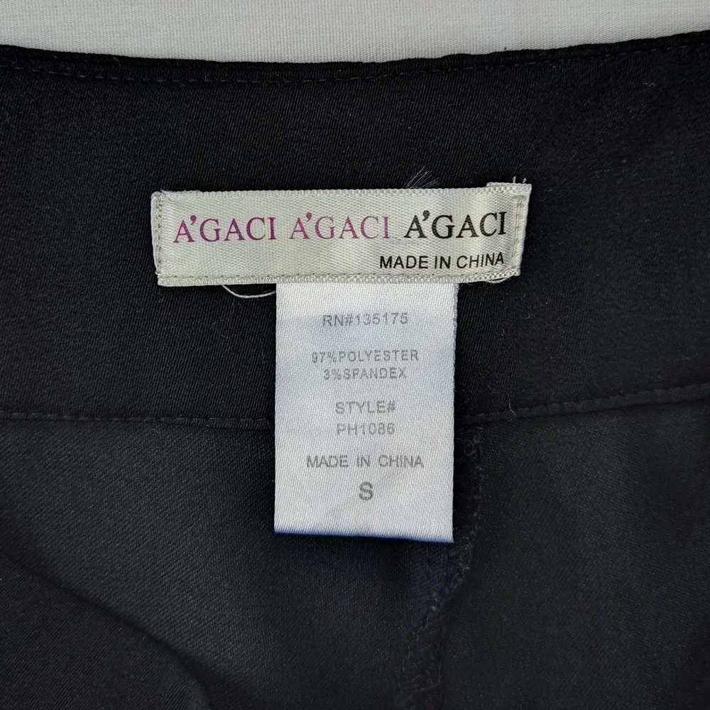 A'Gaci Shorts Womens Small Black Dress Shorts‎ High Waist Pleated Side Buckle